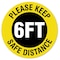 Signmission Please Keep Safe Distance Non-Slip Floor Graphic, 7in Vinyl Decal, 7" x 7", FD-2-C-7-99976 FD-2-C-7-99976 - alternate 1